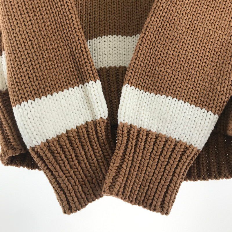 【中古品】【レディース】 TOMORROW LAND トゥモローランド ニット カーディガン BROWN.WHITE 上着 アウター 170-261018-io-14-fuzh サイズ：S カラー：ブラウン.ホワイト 万代Net店