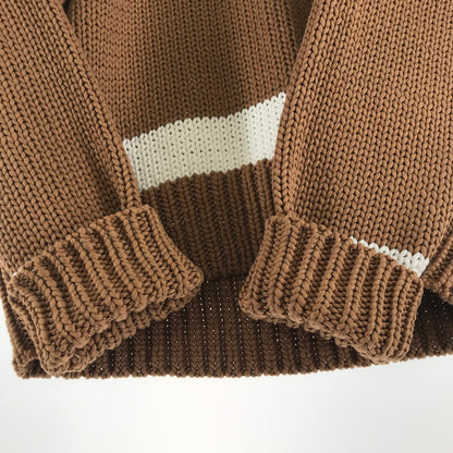 【中古品】【レディース】 TOMORROW LAND トゥモローランド ニット カーディガン BROWN.WHITE 上着 アウター 170-261018-io-14-fuzh サイズ：S カラー：ブラウン.ホワイト 万代Net店