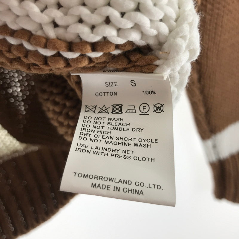 【中古品】【レディース】 TOMORROW LAND トゥモローランド ニット カーディガン BROWN.WHITE 上着 アウター 170-261018-io-14-fuzh サイズ：S カラー：ブラウン.ホワイト 万代Net店