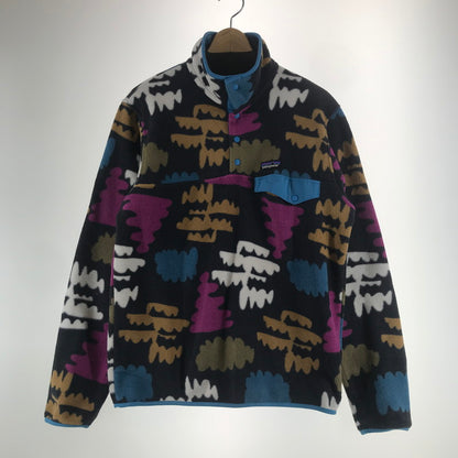 【中古品】【メンズ】 PATAGONIA パタゴニア SYNCHILLA SNAP-T PULLOVER プルオーバー BLACK総柄 25551FA22 ※使用感・袖口毛玉あり 144-261006-io-07-fuzh サイズ：S カラー：ブラック総柄 万代Net店