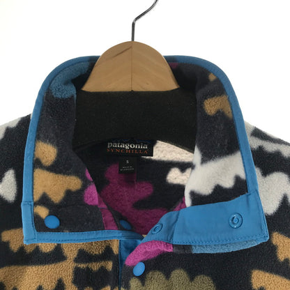【中古品】【メンズ】 PATAGONIA パタゴニア SYNCHILLA SNAP-T PULLOVER プルオーバー BLACK総柄 25551FA22 ※使用感・袖口毛玉あり 144-261006-io-07-fuzh サイズ：S カラー：ブラック総柄 万代Net店