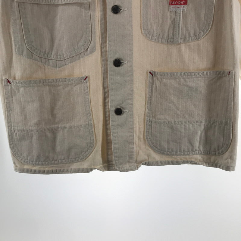 【中古品】【メンズ】 PAYDAY ペイデイ PD001CA カバーオール NATURAL 50年代復刻 ※使用感・シミあり 145-261006-io-04-fuzh サイズ：S カラー：ナチュラル 万代Net店