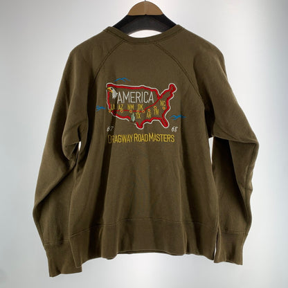 【中古品】【メンズ】 CHAMPION チャンピオン スウェット トレーナー KHAKI ※小さな汚れあり 145-261005-io-11-fuzh サイズ：L カラー：カーキ 万代Net店