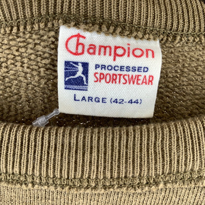 【中古品】【メンズ】 CHAMPION チャンピオン スウェット トレーナー KHAKI ※小さな汚れあり 145-261005-io-11-fuzh サイズ：L カラー：カーキ 万代Net店