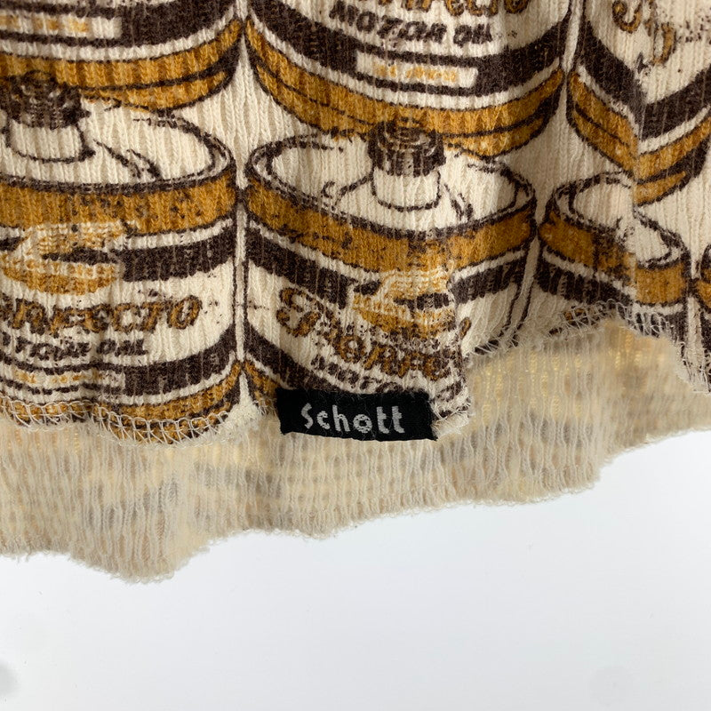 【中古品】【メンズ】 SCHOTT ショット サーマルTシャツ ロンT 長袖 ※ほつれあり 145-261005-io-10-fuzh サイズ：M カラー：総柄 万代Net店