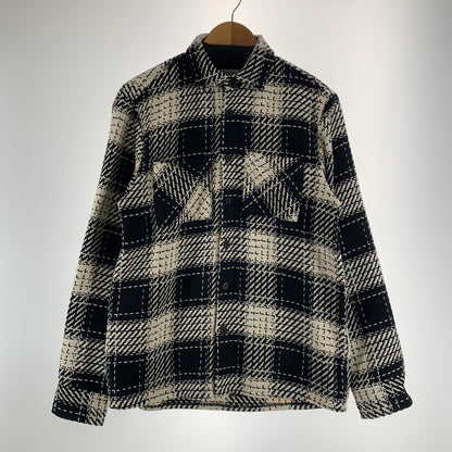 【中古品】【メンズ】 WAX LONDON ワックスロンドン COTTON SHIRT JACKET コットン シャツ ジャケット アウター 古着 141-261007-mh-04-fuzh サイズ：S カラー：ブラック・ホワイト 万代Net店