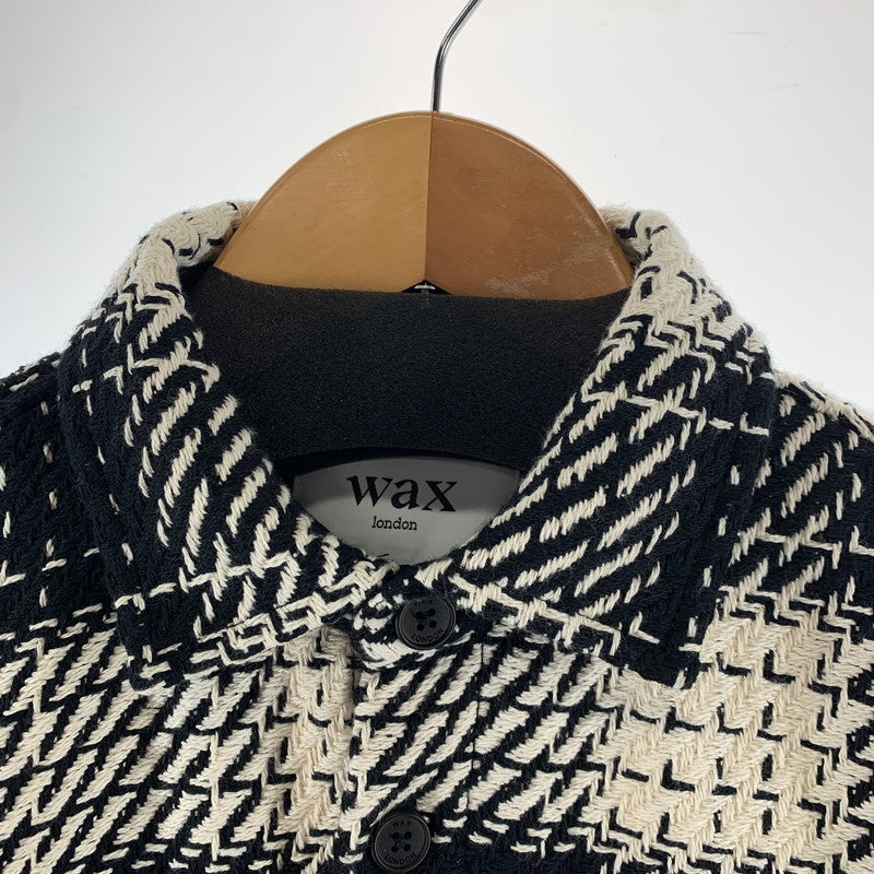 【中古品】【メンズ】 WAX LONDON ワックスロンドン COTTON SHIRT JACKET コットン シャツ ジャケット アウター 古着 141-261007-mh-04-fuzh サイズ：S カラー：ブラック・ホワイト 万代Net店