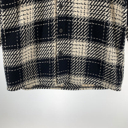 【中古品】【メンズ】 WAX LONDON ワックスロンドン COTTON SHIRT JACKET コットン シャツ ジャケット アウター 古着 141-261007-mh-04-fuzh サイズ：S カラー：ブラック・ホワイト 万代Net店