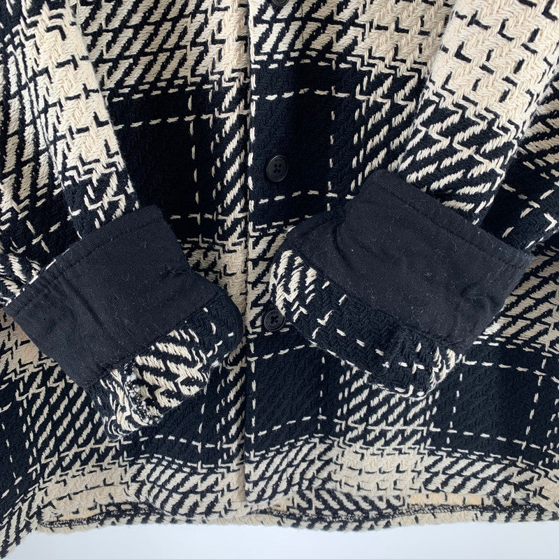 【中古品】【メンズ】 WAX LONDON ワックスロンドン COTTON SHIRT JACKET コットン シャツ ジャケット アウター 古着 141-261007-mh-04-fuzh サイズ：S カラー：ブラック・ホワイト 万代Net店