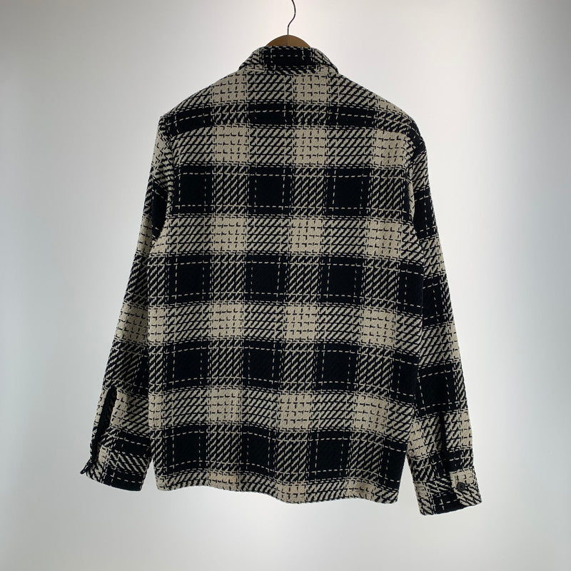 【中古品】【メンズ】 WAX LONDON ワックスロンドン COTTON SHIRT JACKET コットン シャツ ジャケット アウター 古着 141-261007-mh-04-fuzh サイズ：S カラー：ブラック・ホワイト 万代Net店