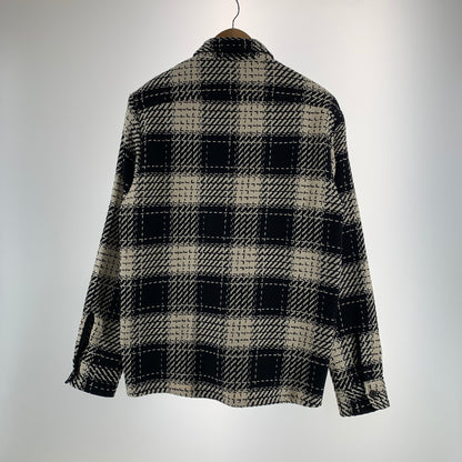 【中古品】【メンズ】 WAX LONDON ワックスロンドン COTTON SHIRT JACKET コットン シャツ ジャケット アウター 古着 141-261007-mh-04-fuzh サイズ：S カラー：ブラック・ホワイト 万代Net店