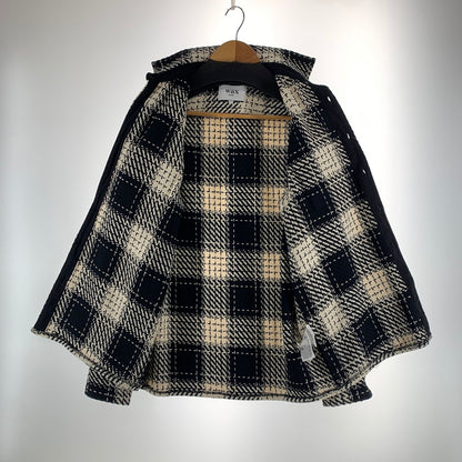 【中古品】【メンズ】 WAX LONDON ワックスロンドン COTTON SHIRT JACKET コットン シャツ ジャケット アウター 古着 141-261007-mh-04-fuzh サイズ：S カラー：ブラック・ホワイト 万代Net店