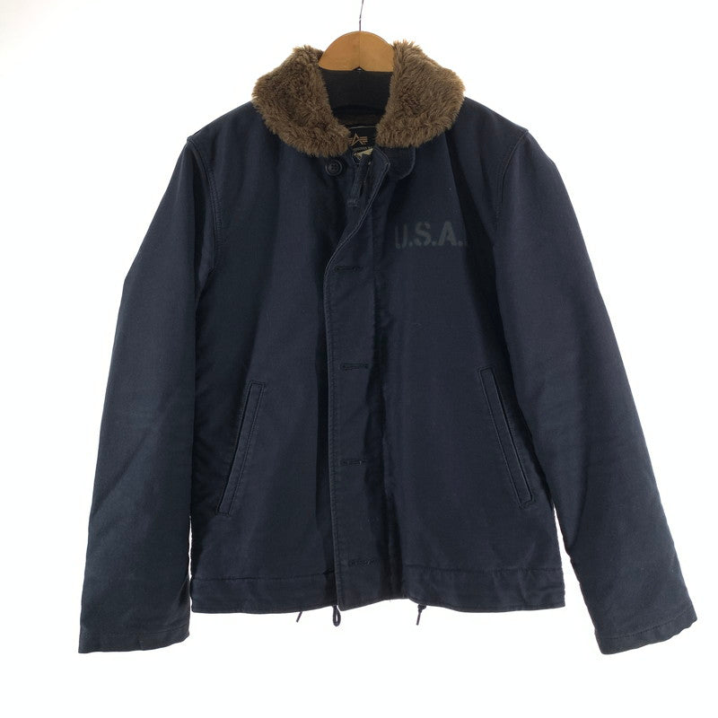 【中古品】【メンズ】 ALPHA INDUSTRIES アルファインダストリーズ 20521-304 N-1 デッキジャケット NAVY/SIZE:S 145-261009-ny-06-fuzh サイズ：S カラー：ネイビー 万代Net店