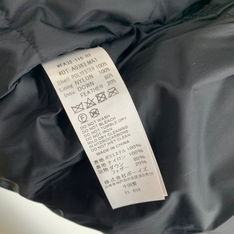 【中古品】【メンズ】 DANTON ダントン DT-A0383MAT HIGH－LOFT DOWN STAND－COLLAR BLOUSON ダウン ジャケット コート アウター 古着 144-261007-mh-01-fuzh サイズ：M カラー：ブラック 万代Net店
