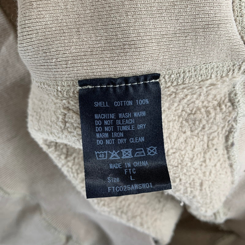 【中古品】【メンズ】 FTC エフティーシー FTC025AWSW01 REFLECTIVE BOX LOGO PULLOVER HOODY ボックス ロゴ プルオーバー フーディ パーカー トップス 古着 142-261007-mh-07-fuzh サイズ：L カラー：ベージュ 万代Net店