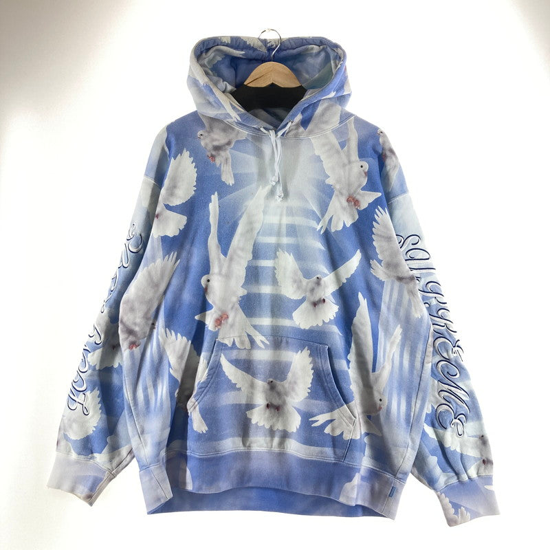 【中古品】【メンズ】 SUPREME シュプリーム DOVER HOODED SWEAT SHIRT カラーBLUE ハト柄 SIZE:L 22SS 149-261009-ky-03-fuzh 万代Net店