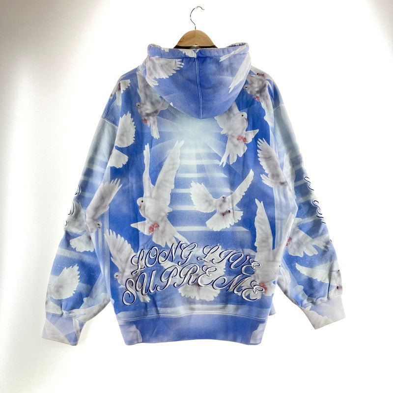 【中古品】【メンズ】 SUPREME シュプリーム DOVER HOODED SWEAT SHIRT カラーBLUE ハト柄 SIZE:L 22SS 149-261009-ky-03-fuzh 万代Net店