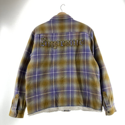 【中古品】【メンズ】 SUPREME シュプリーム SHEARLING LINED FLANNEL SHIRT カラーYELLOW.PURPLE SIZE:M　 149-261009-ky-02-fuzh 万代Net店