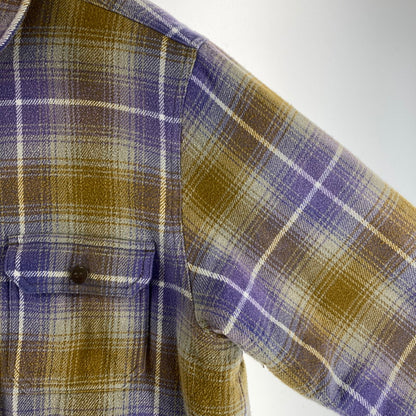【中古品】【メンズ】 SUPREME シュプリーム SHEARLING LINED FLANNEL SHIRT カラーYELLOW.PURPLE SIZE:M　 149-261009-ky-02-fuzh 万代Net店