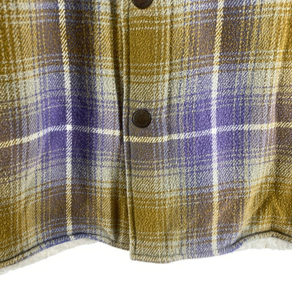 【中古品】【メンズ】 SUPREME シュプリーム SHEARLING LINED FLANNEL SHIRT カラーYELLOW.PURPLE SIZE:M　 149-261009-ky-02-fuzh 万代Net店