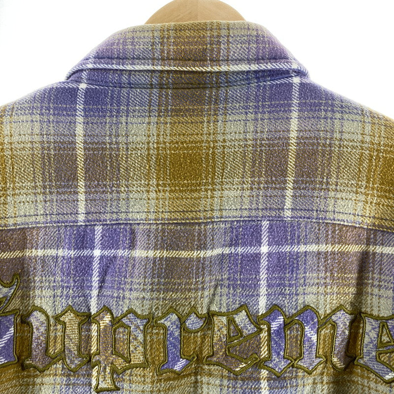 【中古品】【メンズ】 SUPREME シュプリーム SHEARLING LINED FLANNEL SHIRT カラーYELLOW.PURPLE SIZE:M　 149-261009-ky-02-fuzh 万代Net店