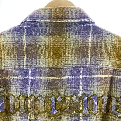 【中古品】【メンズ】 SUPREME シュプリーム SHEARLING LINED FLANNEL SHIRT カラーYELLOW.PURPLE SIZE:M　 149-261009-ky-02-fuzh 万代Net店