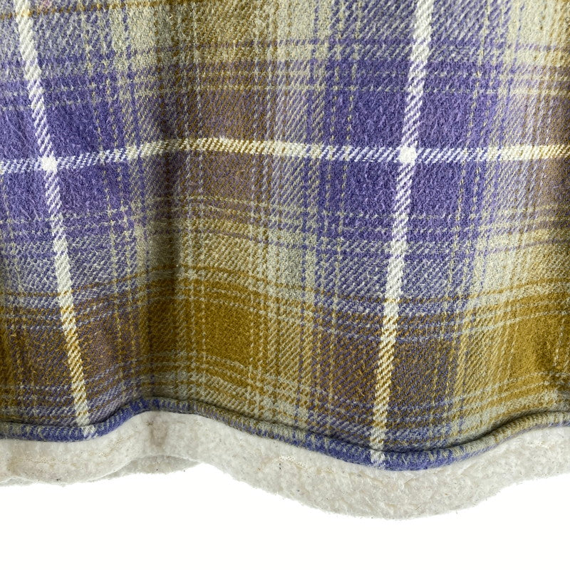 【中古品】【メンズ】 SUPREME シュプリーム SHEARLING LINED FLANNEL SHIRT カラーYELLOW.PURPLE SIZE:M　 149-261009-ky-02-fuzh 万代Net店