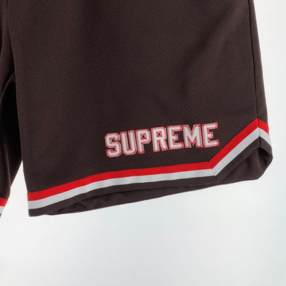 【中古品】【メンズ】 SUPREME シュプリーム FAUX CROC BASKETBALL SHORT フォー クロック バスケットボール ショーツ 149-261009-ny-17-fuzh サイズ：M カラー：ブラウン 万代Net店