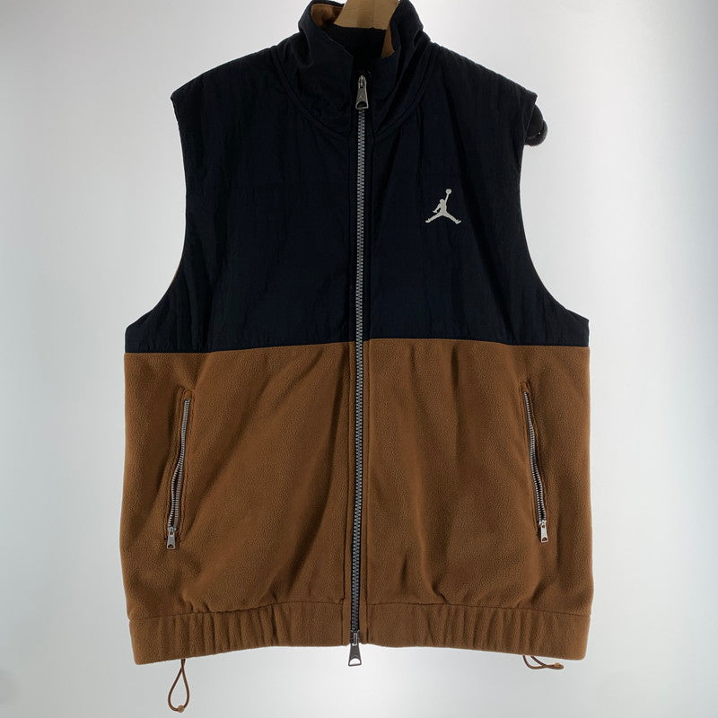 【中古品】【メンズ】 NIKE ナイキ FD8629 JORDAN NYLON BEST ジョーダンナイロンベスト 半分フリース 148-261009-ny-13-fuzh サイズ：M カラー：ブラウン ブラック 万代Net店