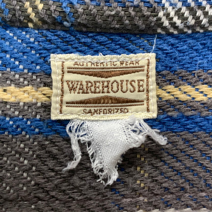 【中古品】【メンズ】 WAREHOUSE ウエアハウス 長袖 チェックシャツ 145-261009-ny-10-fuzh サイズ：不明 カラー：ブルー 万代Net店