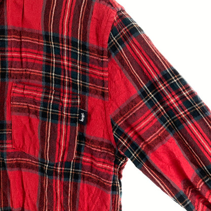 【中古品】【メンズ】 STUSSY ステューシー 長袖シャツ カラーRED チェック柄 SIZE:M 90S ヴィンテージ 142-261009-ky-06-fuzh 万代Net店