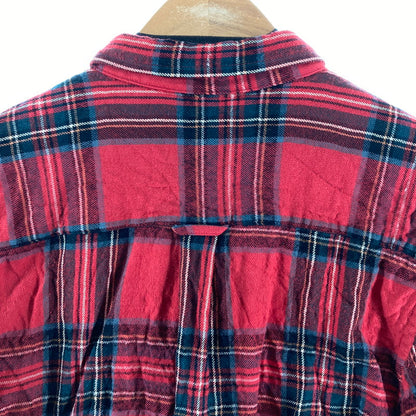 【中古品】【メンズ】 STUSSY ステューシー 長袖シャツ カラーRED チェック柄 SIZE:M 90S ヴィンテージ 142-261009-ky-06-fuzh 万代Net店