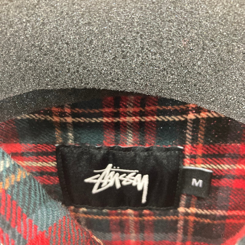 【中古品】【メンズ】 STUSSY ステューシー 長袖シャツ カラーRED チェック柄 SIZE:M 90S ヴィンテージ 142-261009-ky-06-fuzh 万代Net店
