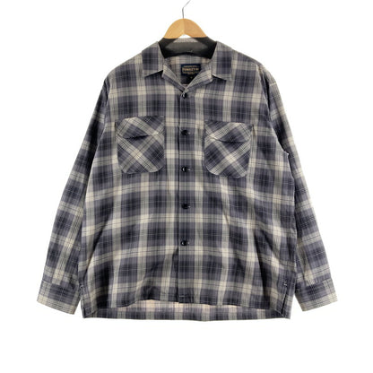 【中古品】【メンズ】 PENDLETON ペンドルトン 6175-3204 OPEN COLLAR SHIRT 長袖シャツ カラーGREY チェック柄 SIZE:M 144-261009-ky-14-fuzh 万代Net店