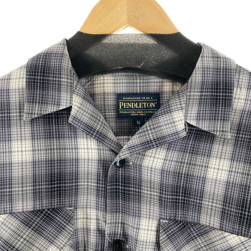 【中古品】【メンズ】 PENDLETON ペンドルトン 6175-3204 OPEN COLLAR SHIRT 長袖シャツ カラーGREY チェック柄 SIZE:M 144-261009-ky-14-fuzh 万代Net店