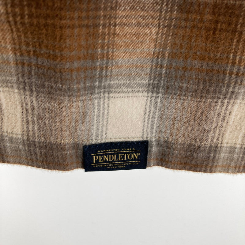 【中古品】【メンズ】 PENDLETON ペンドルトン 6475-5217 OPEN COLLAR SHIRTS 長袖シャツ カラー BROWN SIZE:M 144-261009-ky-15-fuzh 万代Net店