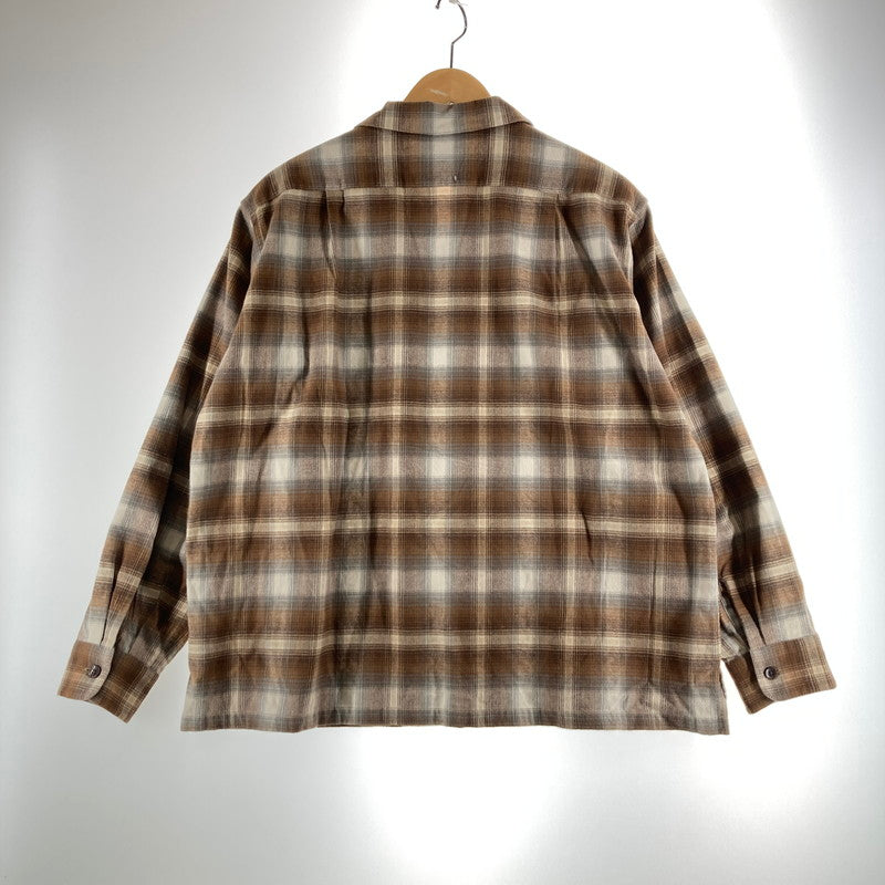 【中古品】【メンズ】 PENDLETON ペンドルトン 6475-5217 OPEN COLLAR SHIRTS 長袖シャツ カラー BROWN SIZE:M 144-261009-ky-15-fuzh 万代Net店
