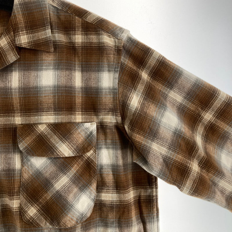 【中古品】【メンズ】 PENDLETON ペンドルトン 6475-5217 OPEN COLLAR SHIRTS 長袖シャツ カラー BROWN SIZE:M 144-261009-ky-15-fuzh 万代Net店