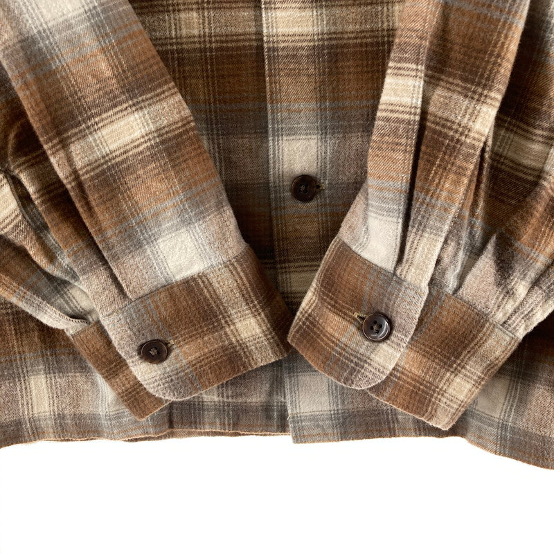 【中古品】【メンズ】 PENDLETON ペンドルトン 6475-5217 OPEN COLLAR SHIRTS 長袖シャツ カラー BROWN SIZE:M 144-261009-ky-15-fuzh 万代Net店