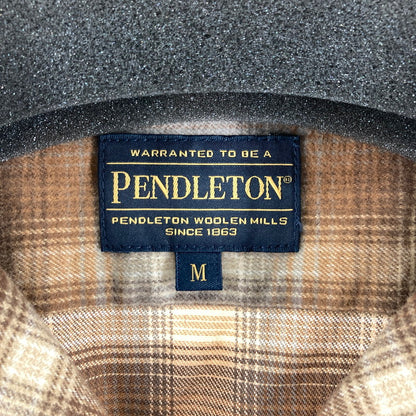 【中古品】【メンズ】 PENDLETON ペンドルトン 6475-5217 OPEN COLLAR SHIRTS 長袖シャツ カラー BROWN SIZE:M 144-261009-ky-15-fuzh 万代Net店