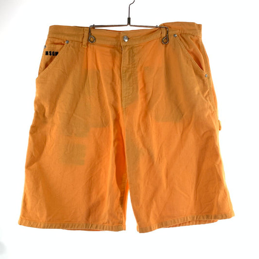 【中古品】【メンズ】 MSGM エムエスジーエム 3240MB44T ボールドロゴ デニムハーフパンツ 153-261009-ny-18-fuzh サイズ：不明 カラー：オレンジ 万代Net店