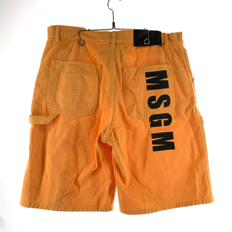 【中古品】【メンズ】 MSGM エムエスジーエム 3240MB44T ボールドロゴ デニムハーフパンツ 153-261009-ny-18-fuzh サイズ：不明 カラー：オレンジ 万代Net店