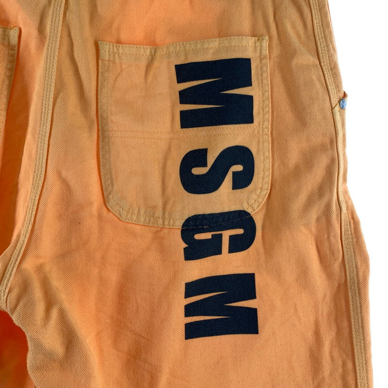 【中古品】【メンズ】 MSGM エムエスジーエム 3240MB44T ボールドロゴ デニムハーフパンツ 153-261009-ny-18-fuzh サイズ：不明 カラー：オレンジ 万代Net店