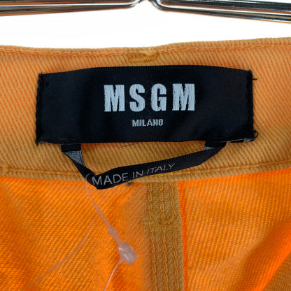 【中古品】【メンズ】 MSGM エムエスジーエム 3240MB44T ボールドロゴ デニムハーフパンツ 153-261009-ny-18-fuzh サイズ：不明 カラー：オレンジ 万代Net店