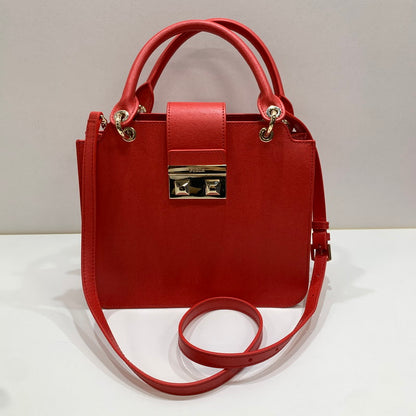【中古品】【レディース】 FURLA フルラ ベラ サッチェル 2WAY BAG ショルダー 保存袋付属 カバン 188-261009-ny-02-fuzh カラー：レット 万代Net店