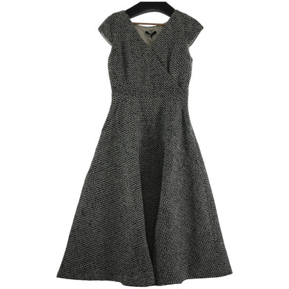 【中古品】【レディース】 RIENDA リエンダ ニットワンピース BLACK ノースリーブ フレア タグ付き ワンピ 女性用 上品 おしゃれ 170-261018-io-08-fuzh サイズ：M カラー：ブラック.ツイード 万代Net店