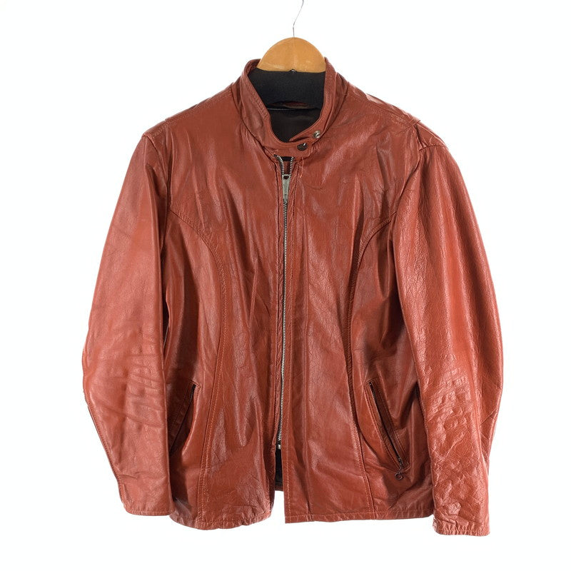 【中古品】【メンズ】 LEATHER FACTORY LEATHER JACKET 70s レザーファクトリー レザージャケット アウター 古着 SERVALジップ 145-261010-gm-31-fuzh サイズ：20 カラー：ブラウン 万代Net店