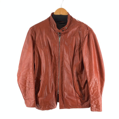 【中古品】【メンズ】 LEATHER FACTORY LEATHER JACKET 70s レザーファクトリー レザージャケット アウター 古着 SERVALジップ 145-261010-gm-31-fuzh サイズ：20 カラー：ブラウン 万代Net店