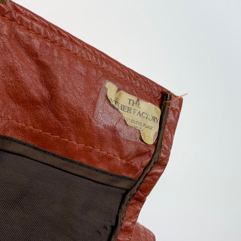 【中古品】【メンズ】 LEATHER FACTORY LEATHER JACKET 70s レザーファクトリー レザージャケット アウター 古着 SERVALジップ 145-261010-gm-31-fuzh サイズ：20 カラー：ブラウン 万代Net店