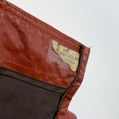 【中古品】【メンズ】 LEATHER FACTORY LEATHER JACKET 70s レザーファクトリー レザージャケット アウター 古着 SERVALジップ 145-261010-gm-31-fuzh サイズ：20 カラー：ブラウン 万代Net店